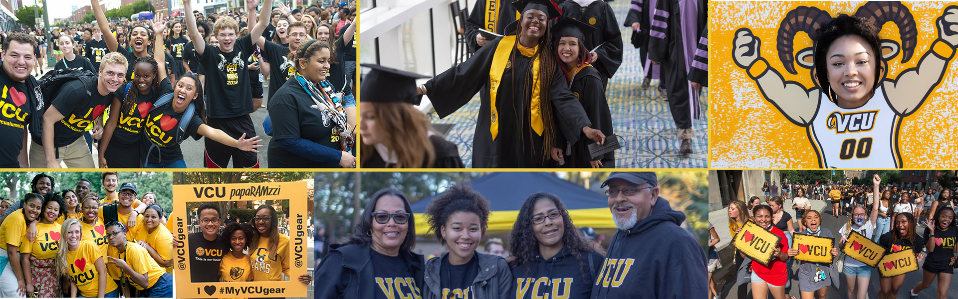 Image collage of vcu students and staff